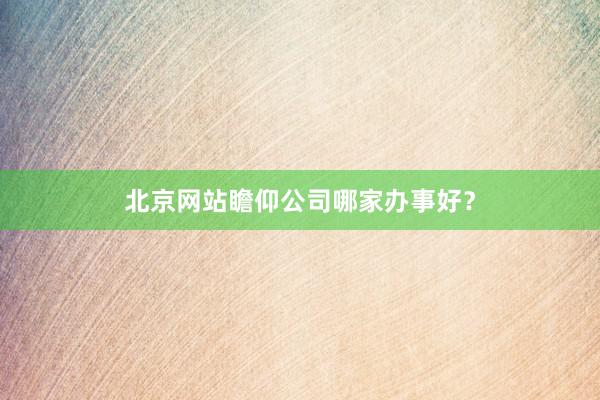 北京网站瞻仰公司哪家办事好？