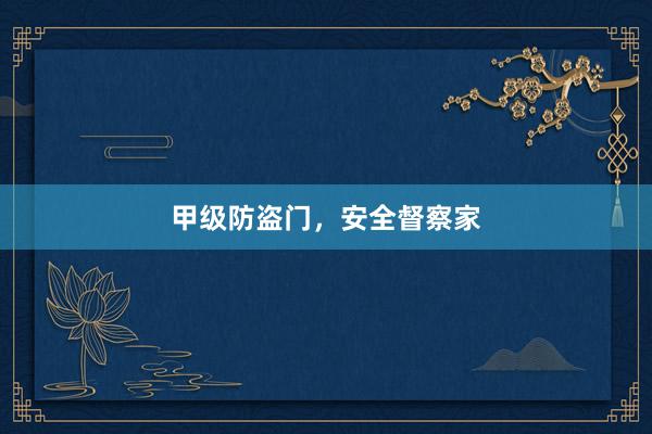 甲级防盗门，安全督察家